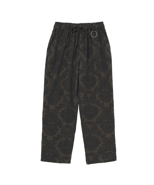 BAROQUE PATTERN LOOSE-FIT PANTS (Brown)