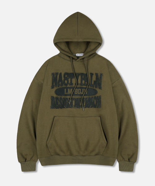 Design Division Logo Overfit Hooded T-Shirt Olive