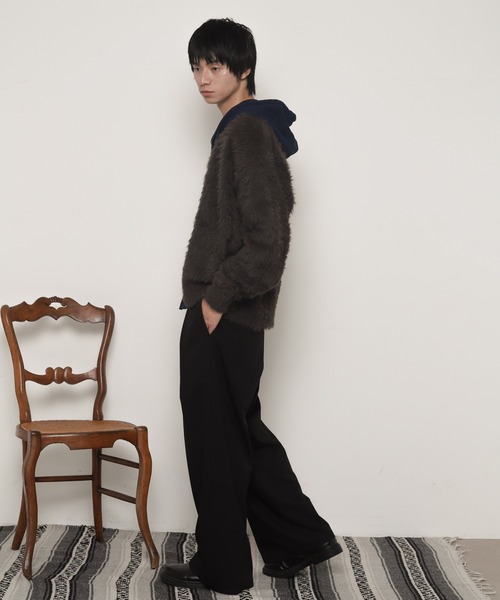 LUCY（ルーシー）の「LUCY/【25年秋冬新作】フェザーニットボタンシャツ（カーディガン/ボレロ・メンズ・ブルー/チャコール・LARGE/MEDIUM）」の5枚目の写真