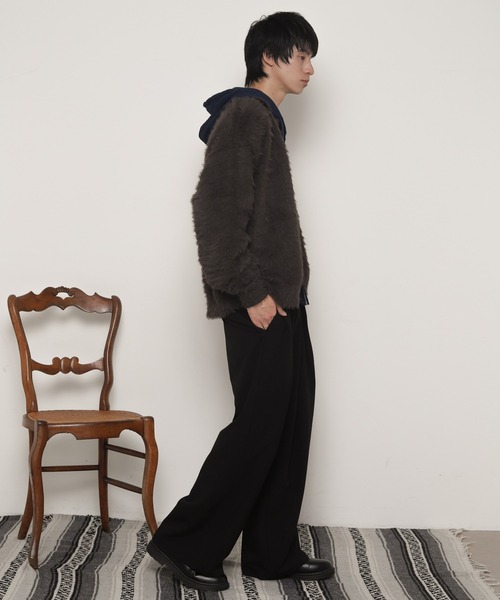 LUCY（ルーシー）の「LUCY/【25年秋冬新作】フェザーニットボタンシャツ（カーディガン/ボレロ・メンズ・ブルー/チャコール・LARGE/MEDIUM）」の7枚目の写真