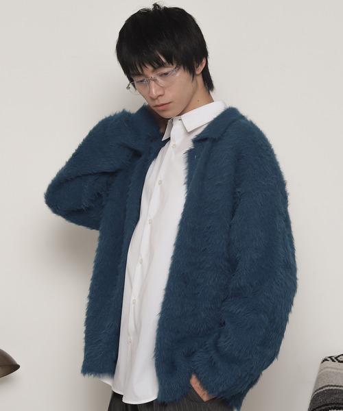 LUCY（ルーシー）の「LUCY/【25年秋冬新作】フェザーニットボタンシャツ（カーディガン/ボレロ・メンズ・ブルー/チャコール・LARGE/MEDIUM）」の9枚目の写真