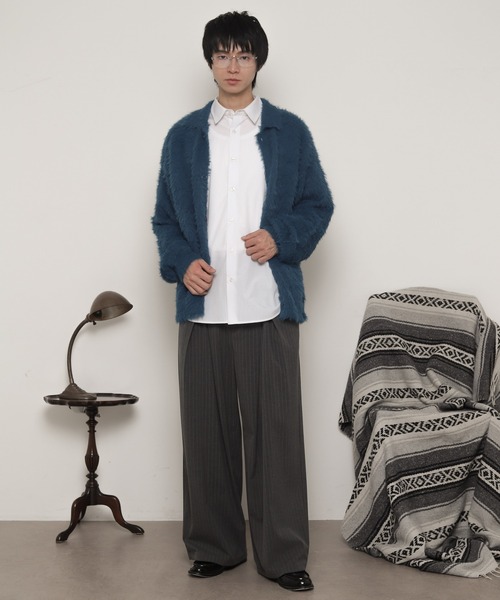 LUCY（ルーシー）の「LUCY/【25年秋冬新作】フェザーニットボタンシャツ（カーディガン/ボレロ・メンズ・ブルー/チャコール・LARGE/MEDIUM）」の13枚目の写真