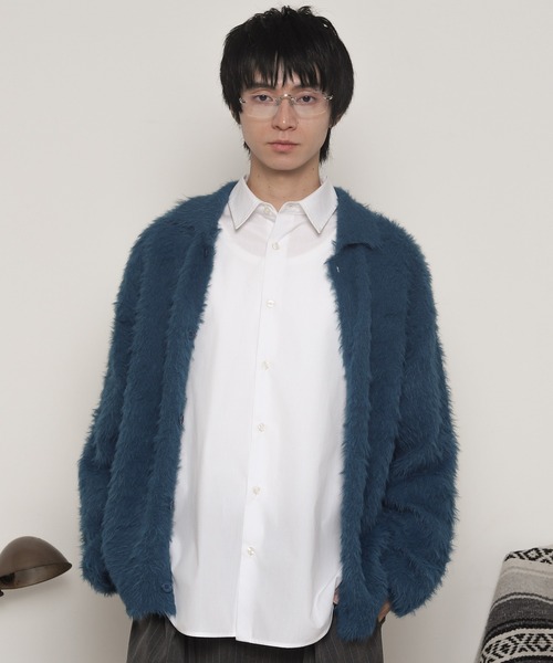 LUCY（ルーシー）の「LUCY/【25年秋冬新作】フェザーニットボタンシャツ（カーディガン/ボレロ・メンズ・ブルー/チャコール・LARGE/MEDIUM）」の10枚目の写真