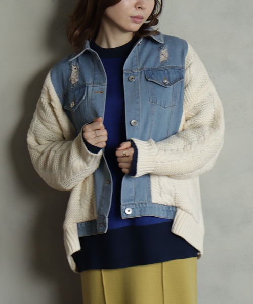 セール/ブランド古着】BITTOKO｜ビットコのデニムジャケット（ホワイト