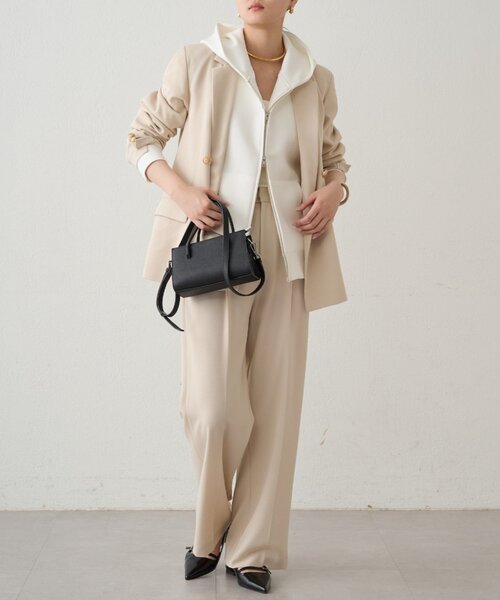 LOUNGEDRESS（ラウンジドレス）の「ポンチパーカー（パーカー・レディース・ライトグレー/ネイビー/オフホワイト・FREE）」の8枚目の写真