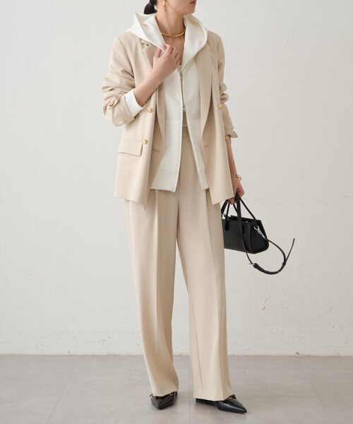 LOUNGEDRESS（ラウンジドレス）の「ポンチパーカー（パーカー・レディース・ライトグレー/ネイビー/オフホワイト・FREE）」の9枚目の写真