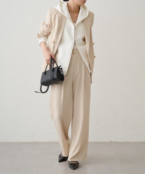 LOUNGEDRESS（ラウンジドレス）の「ポンチパーカー（パーカー・レディース・ライトグレー/ネイビー/オフホワイト・FREE）」の10枚目の写真