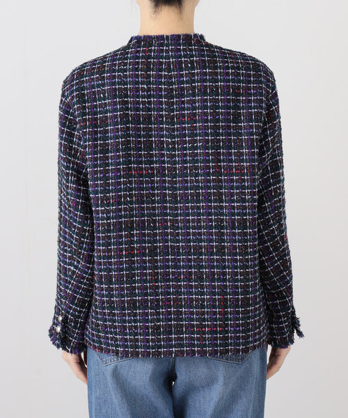 セール】LINTONツイードジャケット（ノーカラージャケット）｜IENA