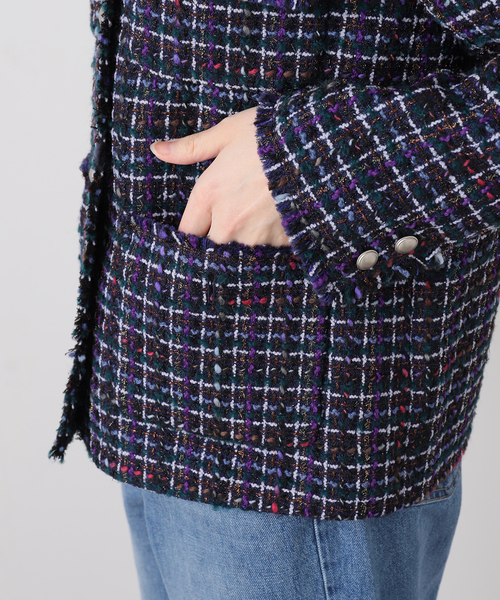 セール】LINTONツイードジャケット（ノーカラージャケット）｜IENA
