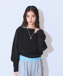 JEANASIS | アシメレイヤーバイカラープルオーバー/640713(ニット/セーター)