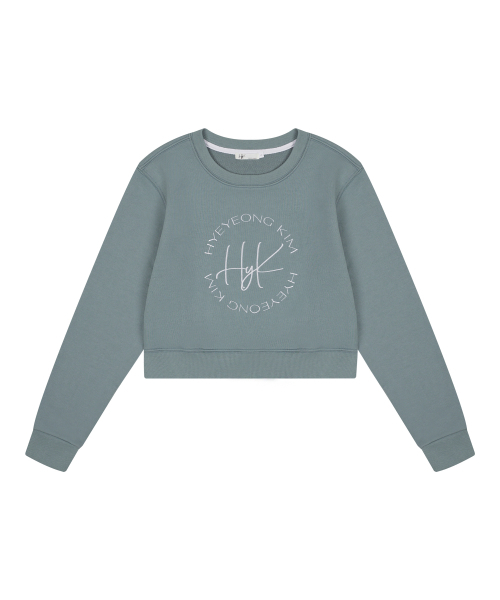 HYEYEONG KIM(ヘヨン キム)の「ロゴクロップスウェットシャツ-スティールブルー(スウェット・レディース・その他・SMALL/MEDIUM/LARGE)」の1枚目の写真