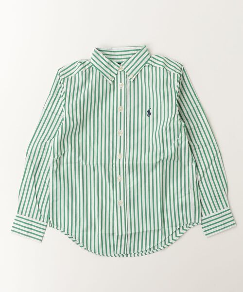 POLO RALPH LAUREN CHILDRENSWEAR（ポロ ラルフ ローレン チルドレンズウェア）の「ストライプド コットン ポプリン シャツ（シャツ/ブラウス・キッズ・グリーン・XL/S/L）」の3枚目の写真