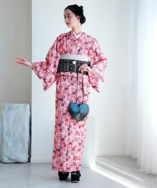 utatane（ウタタネ）の「着物 単衣 ニコアンティーク ドッグ・エキスポ
