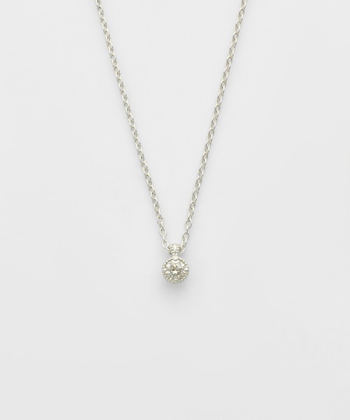 シルバーダイヤモンドネックレス（0.1ct）（ネックレス）｜agete 