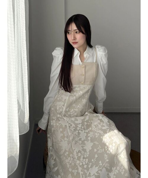 MERCURYDUO(マーキュリーデュオ)の「アシメビスチェドッキングパワショルシャツワンピース(ワンピース・レディース・ブルー/ブラック/ベージュ・MEDIUM/SMALL)」の13枚目の写真