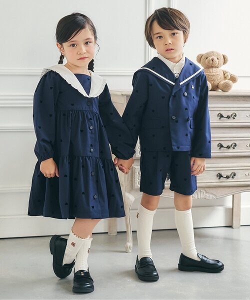 apres les cours(アプレレクール)の「tiny bear フォーマルハイソックス(ソックス/靴下・キッズ・ブラック/アイボリー・12/15 /18/21)」の11枚目の写真