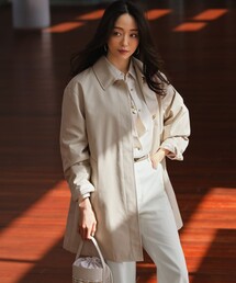 楽天市場】ステンカラー ベージュ　ベルト付　トリアセート ステンカラーコート　大きいサイズ　46 23区 コート ベルト ラグラン パステル ロング ジャケット・アウター