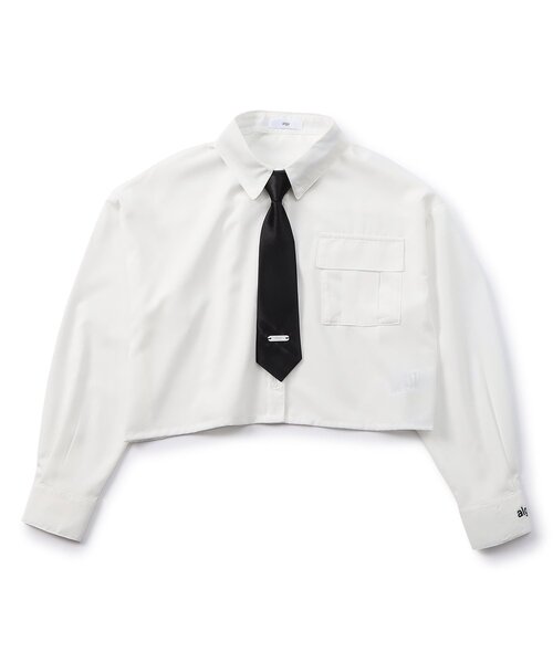 algy（アルジー）の「【セレモニー対応】シャツ&ネクタイセット（シャツ/ブラウス・キッズ・ブラック/オフホワイト・160/150/140/130）」の8枚目の写真