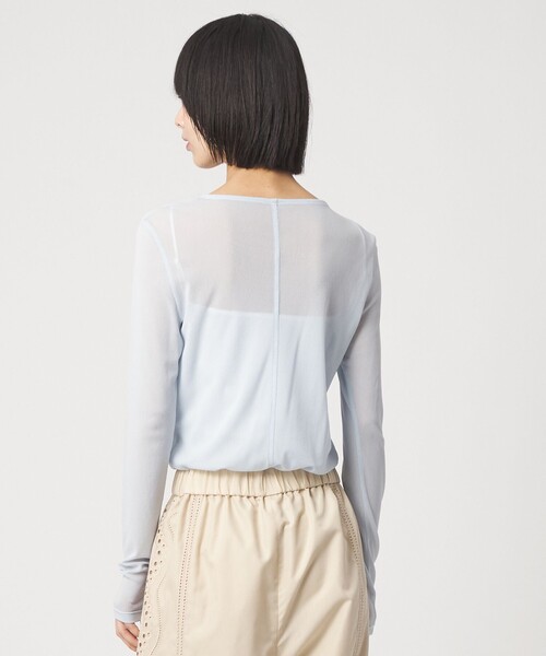 EMMEL REFINES（エメルリファインズ）の「＜EMMEL REFINES＞EM ソフトチュール シアークルーネック（Tシャツ/カットソー・レディース・ライトブルー/ブラック/ホワイト・FREE）」の7枚目の写真