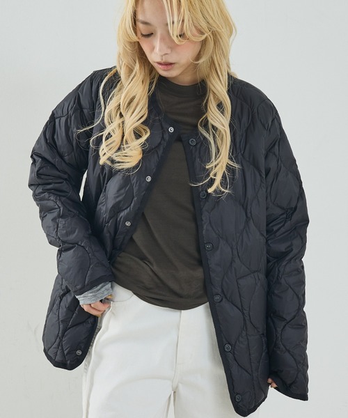 TAION】キルティングクルーネック ダウンジャケット / ブルゾン