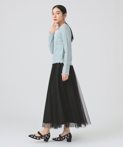 Ray BEAMS（レイビームス）の「シュリンク メロー センターシーム Tシャツ（Tシャツ/カットソー・レディース・ブラック/ブルー/オフホワイト・ONE SIZE）」の16枚目の写真