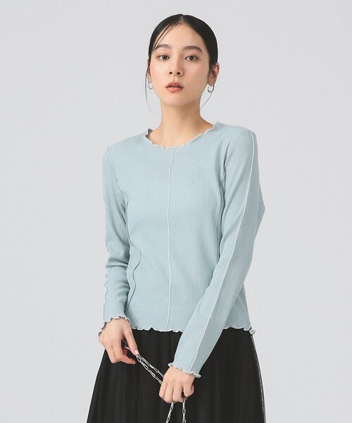 Ray BEAMS（レイビームス）の「シュリンク メロー センターシーム Tシャツ（Tシャツ/カットソー・レディース・ブラック/ブルー/オフホワイト・ONE SIZE）」の18枚目の写真