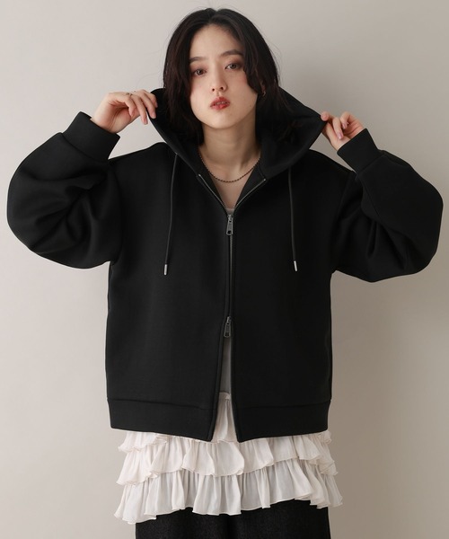 RAGEBLUE（レイジブルー）の「Wジップ/ポンチショートパーカー（パーカー・レディース・ライトパープル/オフホワイト/ブラック・FREE）」の3枚目の写真