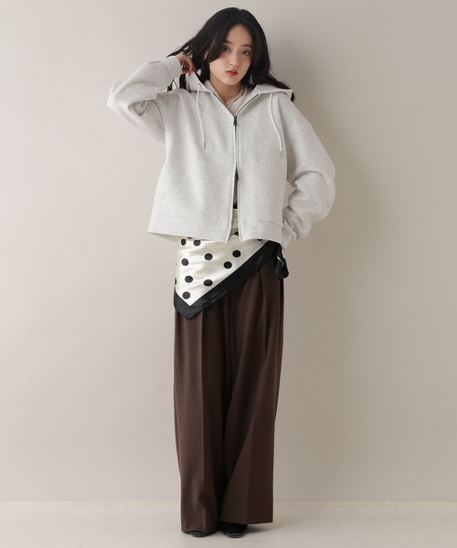 RAGEBLUE（レイジブルー）の「Wジップ/ポンチショートパーカー（パーカー・レディース・ライトパープル/オフホワイト/ブラック・FREE）」の4枚目の写真