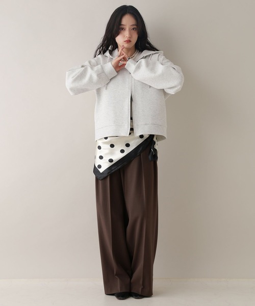 RAGEBLUE（レイジブルー）の「Wジップ/ポンチショートパーカー（パーカー・レディース・ライトパープル/オフホワイト/ブラック・FREE）」の5枚目の写真