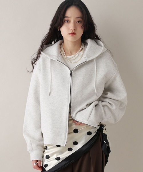 RAGEBLUE（レイジブルー）の「Wジップ/ポンチショートパーカー（パーカー・レディース・ライトパープル/オフホワイト/ブラック・FREE）」の6枚目の写真