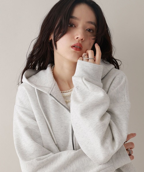 RAGEBLUE（レイジブルー）の「Wジップ/ポンチショートパーカー（パーカー・レディース・ライトパープル/オフホワイト/ブラック・FREE）」の9枚目の写真