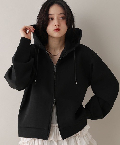 RAGEBLUE（レイジブルー）の「Wジップ/ポンチショートパーカー（パーカー・レディース・ライトパープル/オフホワイト/ブラック・FREE）」の13枚目の写真