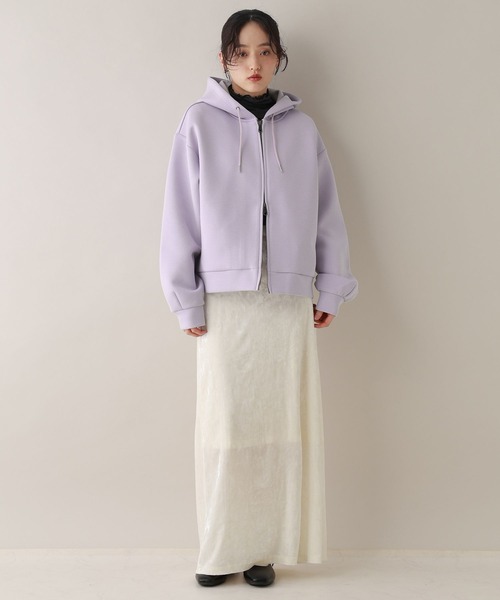 RAGEBLUE（レイジブルー）の「Wジップ/ポンチショートパーカー（パーカー・レディース・ライトパープル/オフホワイト/ブラック・FREE）」の14枚目の写真