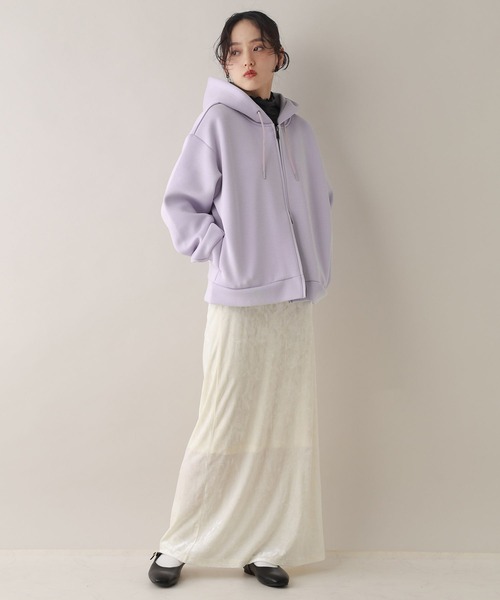 RAGEBLUE（レイジブルー）の「Wジップ/ポンチショートパーカー（パーカー・レディース・ライトパープル/オフホワイト/ブラック・FREE）」の15枚目の写真