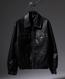 Jungle Storm | JUNGLE STORM ヴィンテージ加工PU ジップGジャン(デニムジャケット)