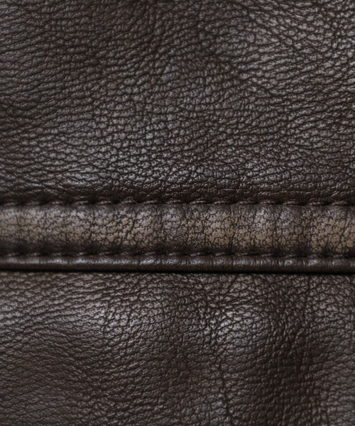 Jungle Storm（ジャングルストーム）の「JUNGLE STORM ヴィンテージ加工PU ジップGジャン（デニムジャケット・メンズ・ブラック/ブラウン・M/L）」の11枚目の写真