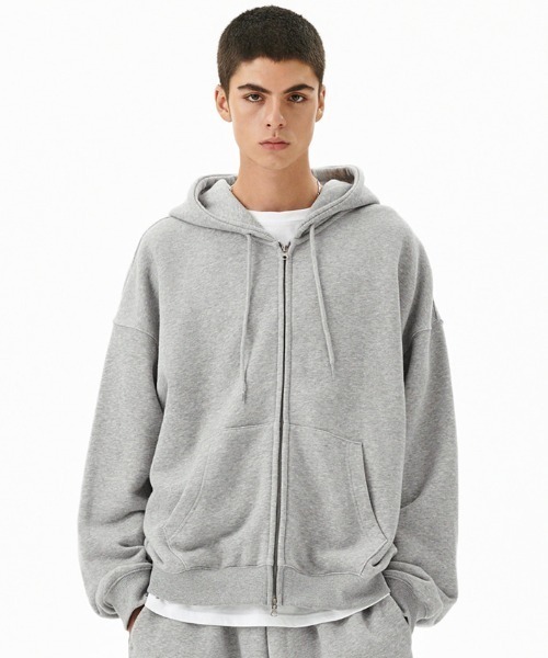 MAHAGRID(マハグリッド)の「『mahagrid/マハグリッド』 PRAY APPLIQUE CROP ZIP UP HOODIE/プレイ短丈ジップアップパーカー(スウェット・レディース・ブラック/チャコールグレー/グレー・FREE)」の7枚目の写真
