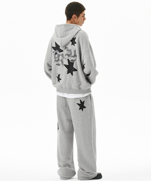 MAHAGRID(マハグリッド)の「『mahagrid/マハグリッド』 PRAY APPLIQUE CROP ZIP UP HOODIE/プレイ短丈ジップアップパーカー(スウェット・レディース・ブラック/チャコールグレー/グレー・FREE)」の16枚目の写真