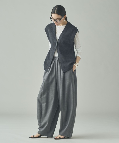 Curensology（カレンソロジー）の「Curensology(カレンソロジー)/マスキュリンニットベスト（ベスト・レディース・ブラック/グレー・FREE）」の7枚目の写真