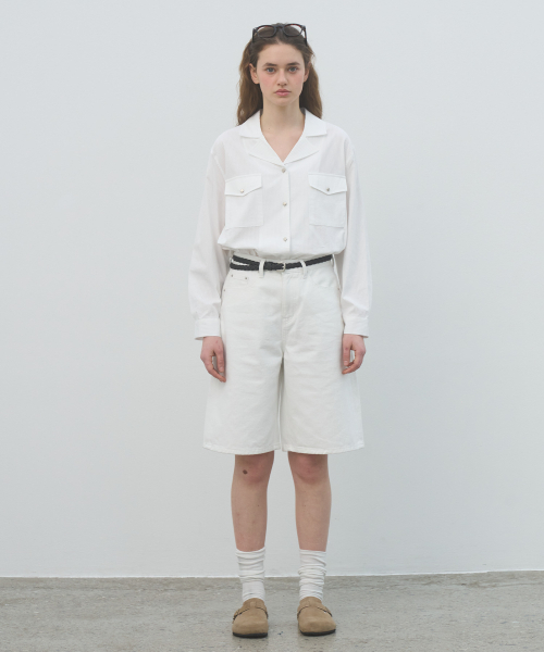 SO IR(ソイール)の「BERMUDA DENIM PANTS - WHITE(その他パンツ・レディース・ホワイト・SMALL/MEDIUM)」の1枚目の写真