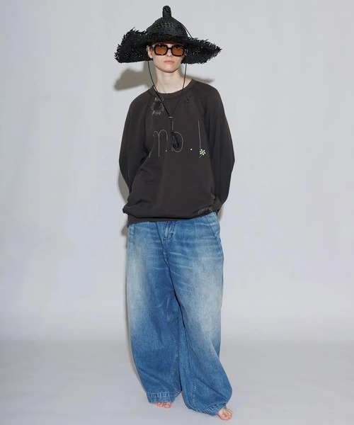 my beautiful landlet（マイビューティフルランドレット）の「【my beautiful landlet】12.5oz DENIM TUCK WIDE PANTS - Used Wash（デニムパンツ・メンズ・ブルー/ブラック・0/1/2）」の2枚目の写真