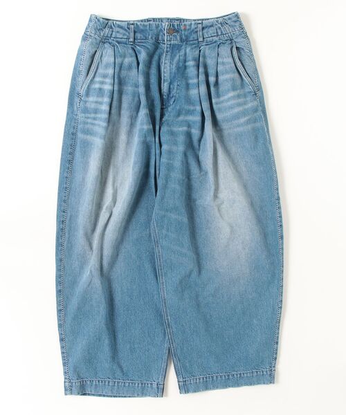 my beautiful landlet（マイビューティフルランドレット）の「【my beautiful landlet】12.5oz DENIM TUCK WIDE PANTS - Used Wash（デニムパンツ・メンズ・ブルー/ブラック・0/1/2）」の5枚目の写真