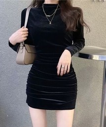 ampm（エーエムピーエム）の「ベロアタイトミニワンピース（ワンピース）」