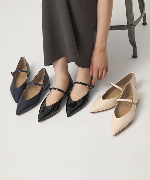 ODETTE E ODILE（オデットエオディール）の「【WEB限定】ポインテッド ストラップ フラット20■↓↑（パンプス・レディース・オフホワイト/ブラック/ネイビー・22cm/22.5cm/23cm/23.5cm/24cm/24.5cm/25cm）」の10枚目の写真