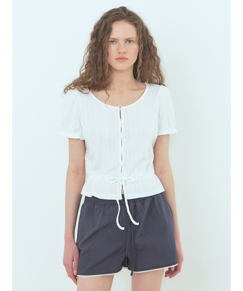 ETMON(エトモン)の「Eyelet Cotton Blouse White(シャツ/ブラウス・レディース・その他・FREE)」の2枚目の写真