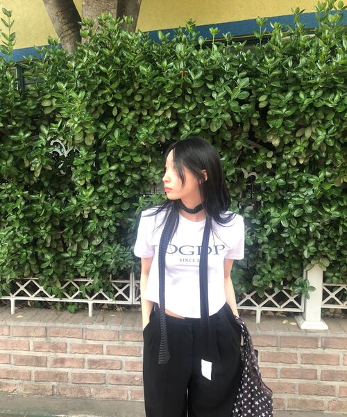DANGLEDROP(ダングルドロップ)の「DGDPポイントロゴクロップ半袖Tシャツホワイト(Tシャツ/カットソー・レディース・その他・FREE)」の12枚目の写真