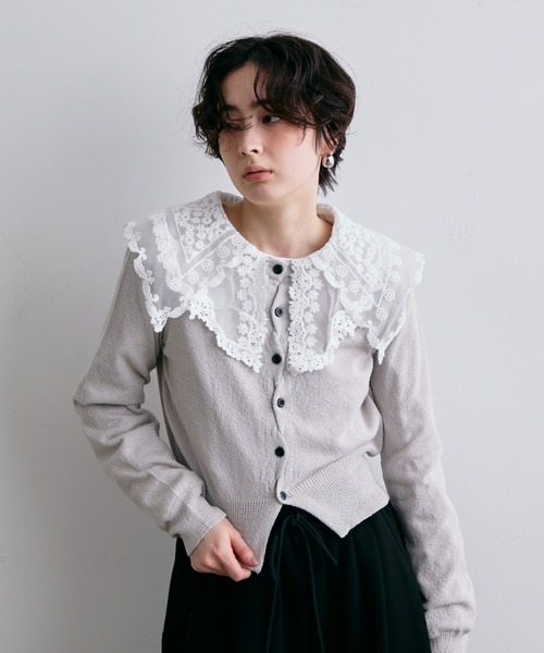 Trish(トリッシュ)の「ループヤーンクロスボタンカーディガン(カーディガン/ボレロ・レディース・グレー/ピンク・MEDIUM)」の21枚目の写真