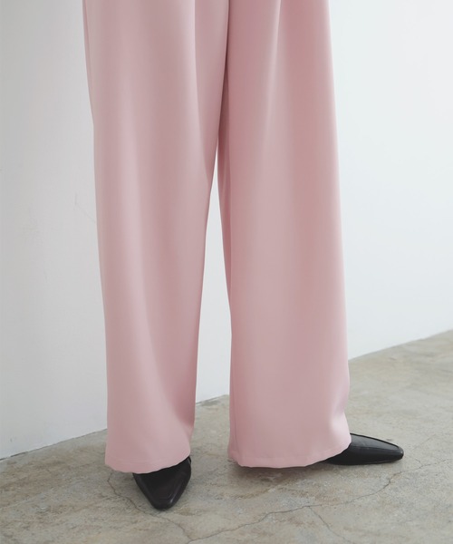 LIAN（リアン）の「メニータックカラーパンツ（スラックス・レディース・ブラック/ピンク/ブラウン/イエロー・FREE）」の14枚目の写真