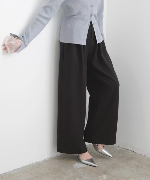 LIAN（リアン）の「メニータックカラーパンツ（スラックス・レディース・ブラック/ピンク/ブラウン/イエロー・FREE）」の22枚目の写真