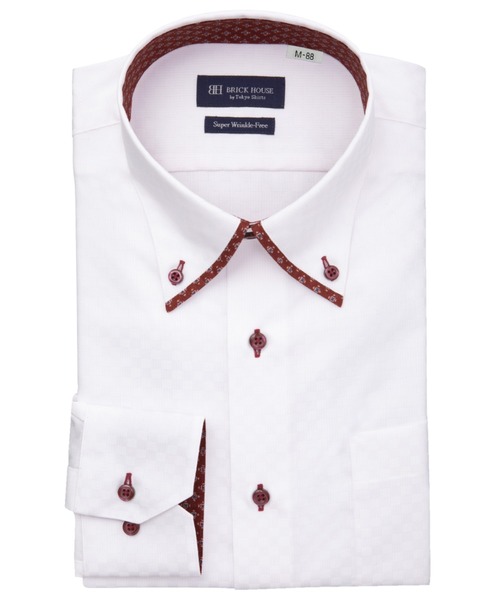TOKYO SHIRTS(トウキョウシャツ)の「【超形態安定】 形態安定ノンアイロン ボタンダウン 長袖ビジネスワイシャツ(大きいサイズ・長いサイズ)(ビジネスシャツ・メンズ・ピンク・首回り39cm-裄丈88cm/首回り41cm-裄丈90cm/首回り42cm-裄丈90cm/首回り45cm-裄丈82cm/首回り45cm-裄丈86cm/首回り45cm-裄丈90cm/首回り47cm-裄丈86cm/首回り47cm-裄丈90cm)」の1枚目の写真
